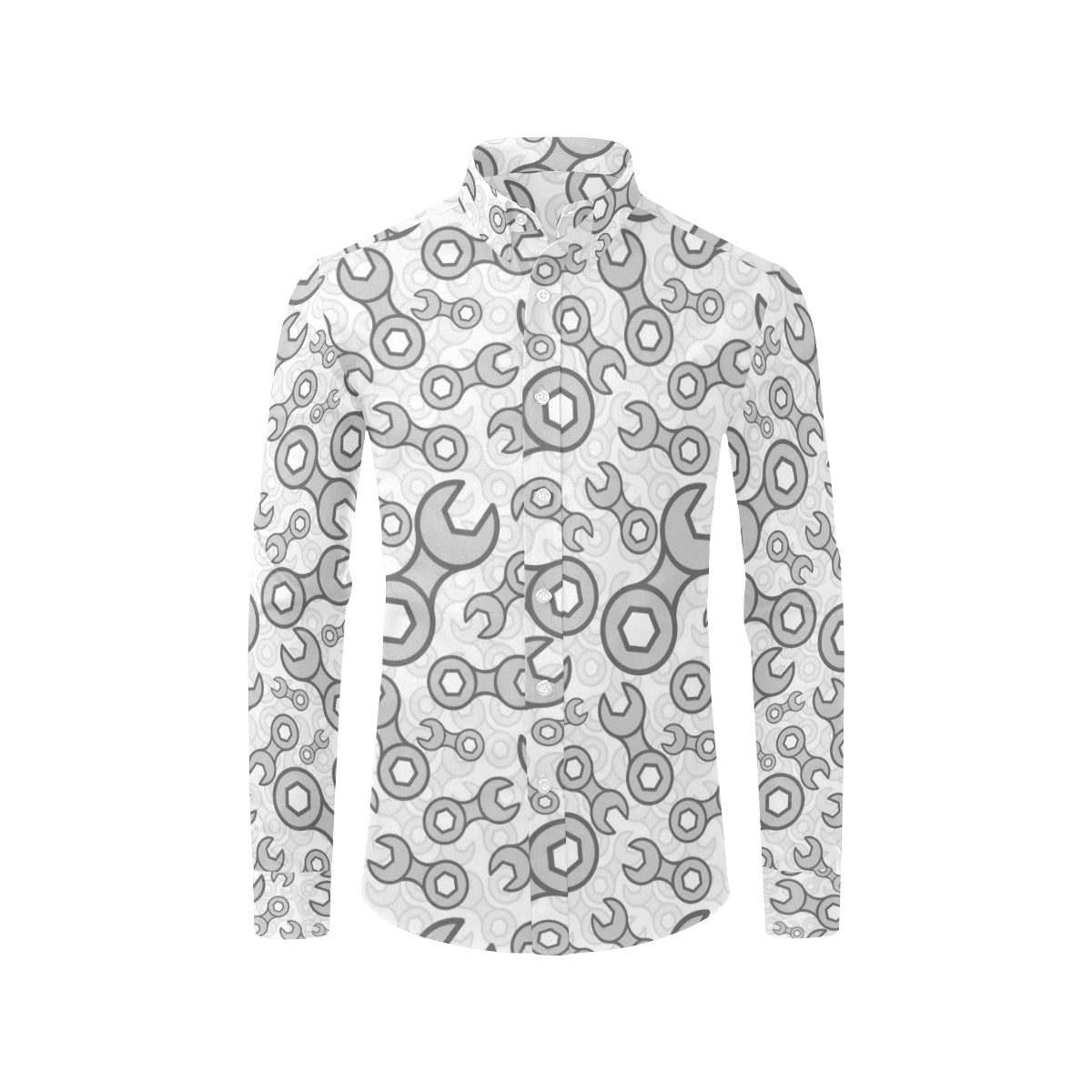 Mechanic Pattern Print Design 05 Men's Long Sleeve Shirt