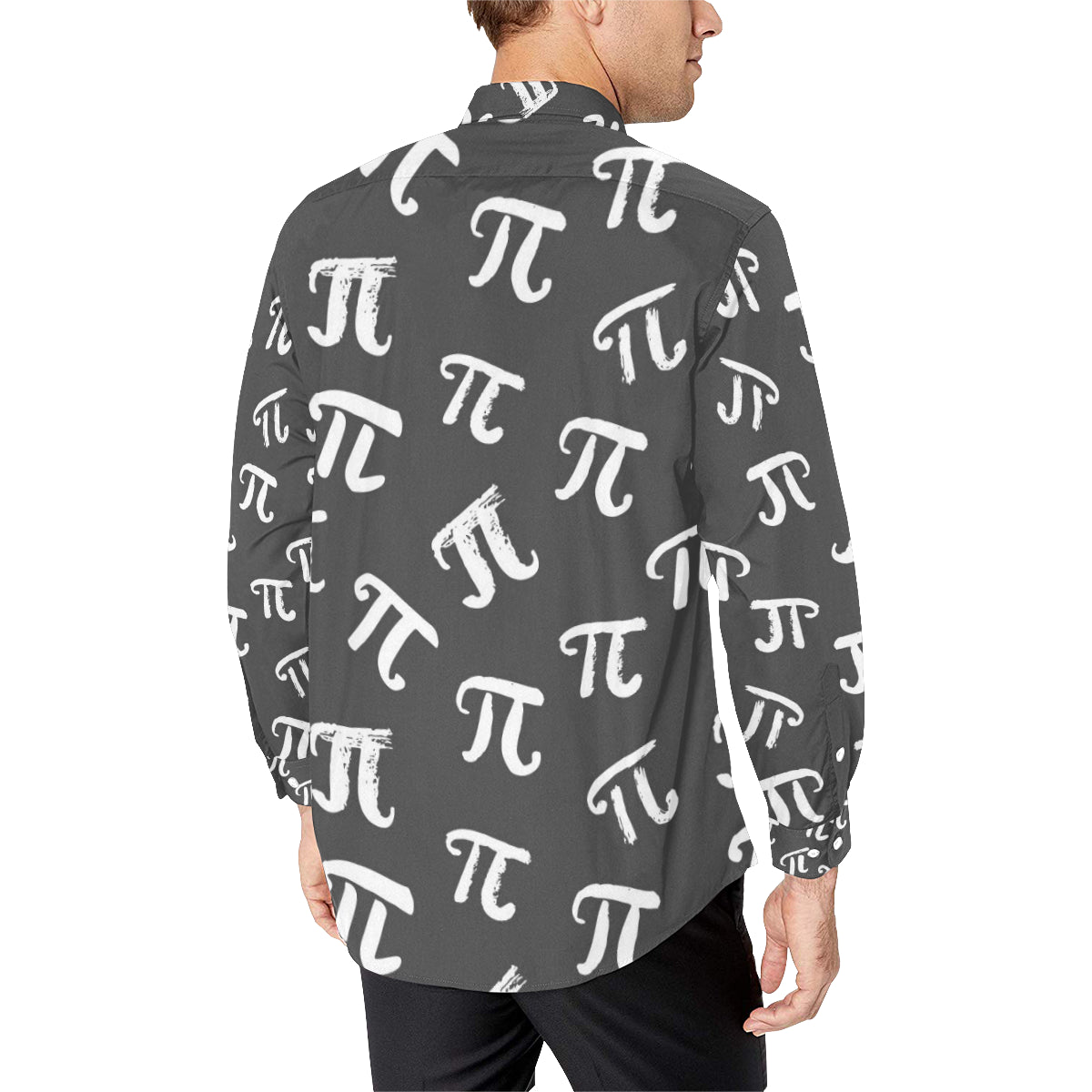 Pi Day Pattern Print Design A02 Men's Long Sleeve Shirt