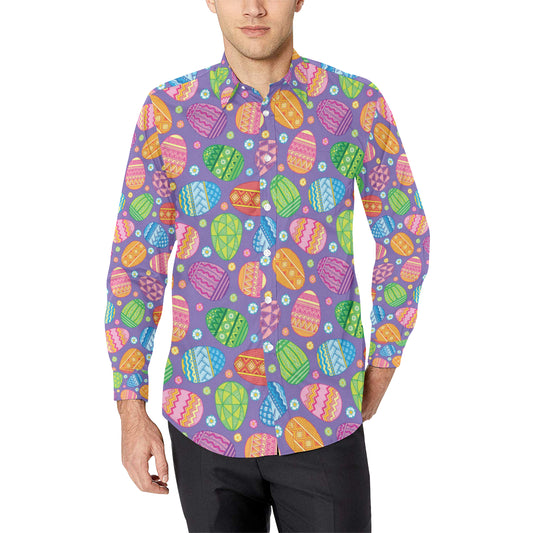 Easter Eggs Pattern Print Design RB010 Men's Long Sleeve Shirt