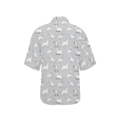 Scottish Terriers Print Design LKS3011 Women's Hawaiian Shirt
