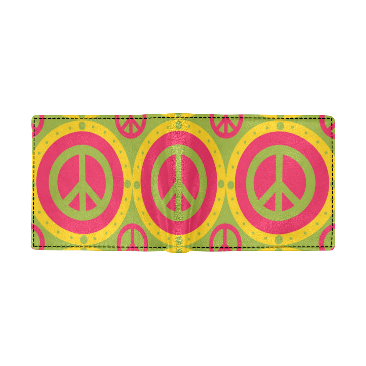 Peace Sign Pattern Print Design A01 Men's ID Card Wallet