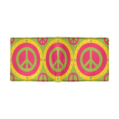 Peace Sign Pattern Print Design A01 Men's ID Card Wallet