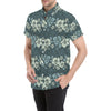 Flower Hawaiian Hibiscus Style Print Pattern Men's Short Sleeve Button Up Shirt