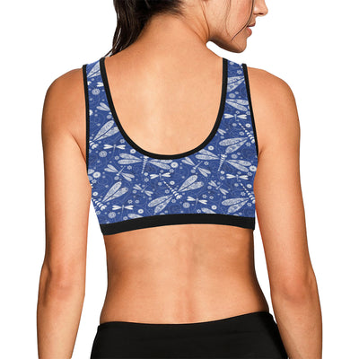 Dragonfly Pattern Print Design 03 Sports Bra