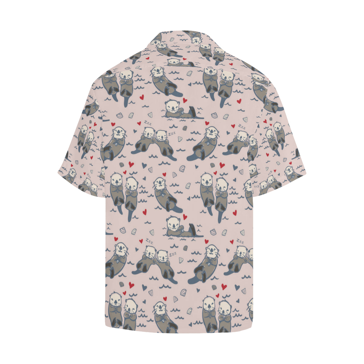 Sea Otter Pattern Print Design 02 Men's Hawaiian Shirt