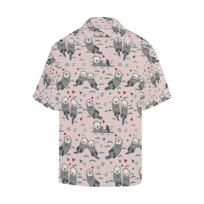Sea Otter Pattern Print Design 02 Men's Hawaiian Shirt
