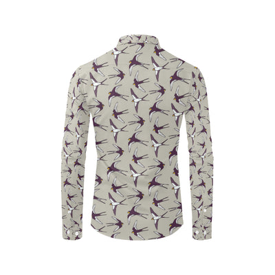 Swallow Bird Pattern Print Design 03 Men's Long Sleeve Shirt