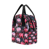 Pink Elephant Pattern Insulated Lunch Bag