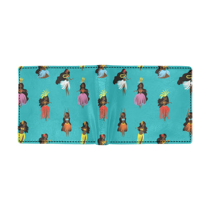 Hula Dancers Pattern Print Design 04 Men's ID Card Wallet