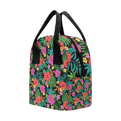 Hibiscus Red Hawaiian Flower Insulated Lunch Bag