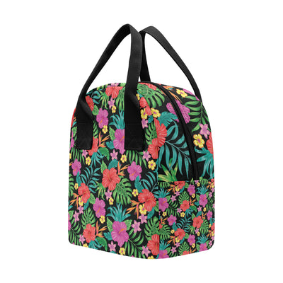 Hibiscus Red Hawaiian Flower Insulated Lunch Bag