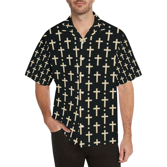 Cross Pattern Print Design 03 Men's Hawaiian Shirt
