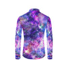 Galaxy Night Purple Space Print Men's Long Sleeve Shirt