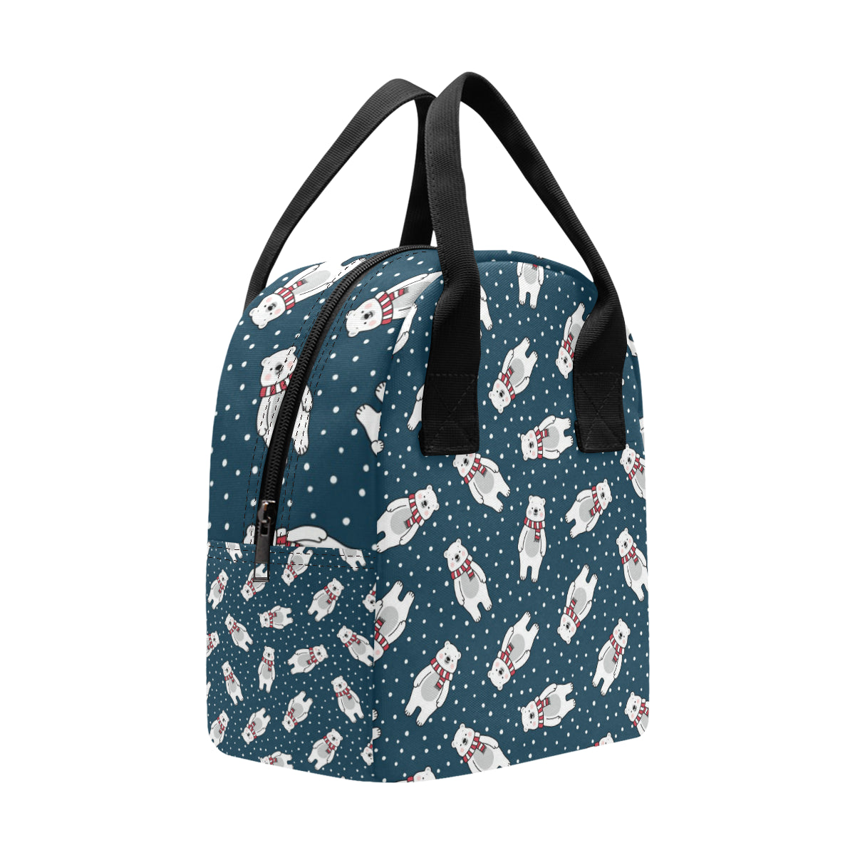 Polar Bear Pattern Print Design PB05 Insulated Lunch Bag