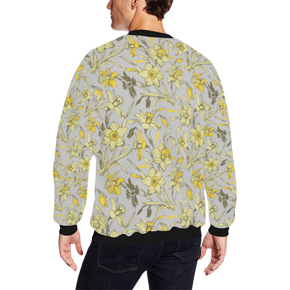 Daffodils Pattern Print Design DF05 Men Long Sleeve Sweatshirt