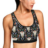 Buffalo Head Boho Style Pattern Print Design 01 Sports Bra