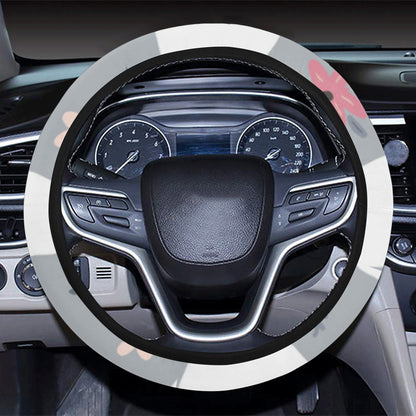Llama Pattern Print Design 010 Steering Wheel Cover with Elastic Edge