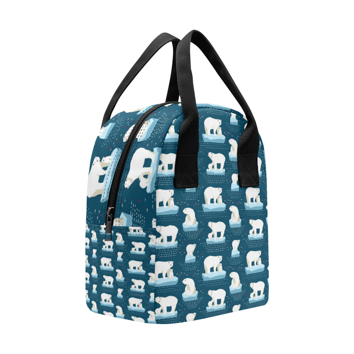 Polar Bear Pattern Print Design PB02 Insulated Lunch Bag