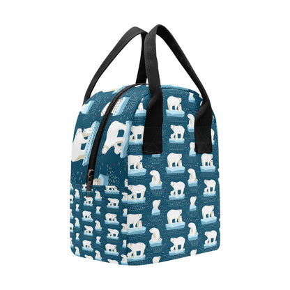 Polar Bear Pattern Print Design PB02 Insulated Lunch Bag