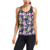 Flamingo Hibiscus Print Women's Racerback Tank Top