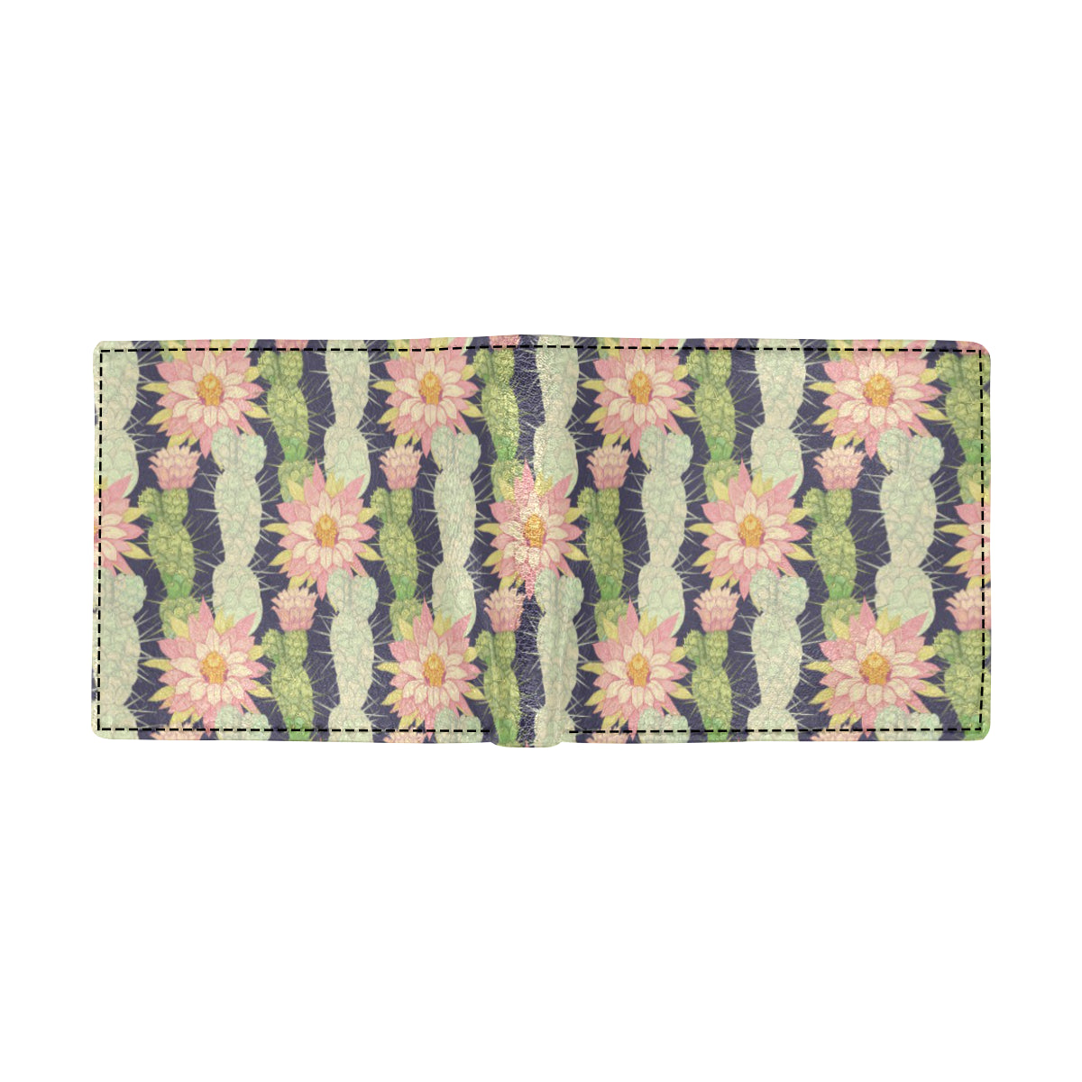 Cactus Pattern Print Design 01 Men's ID Card Wallet