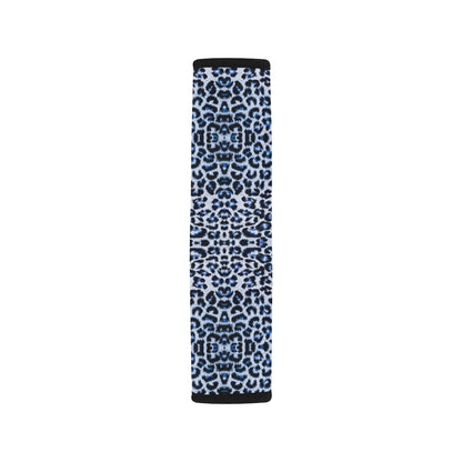 Leopard Blue Skin Print Car Seat Belt Cover