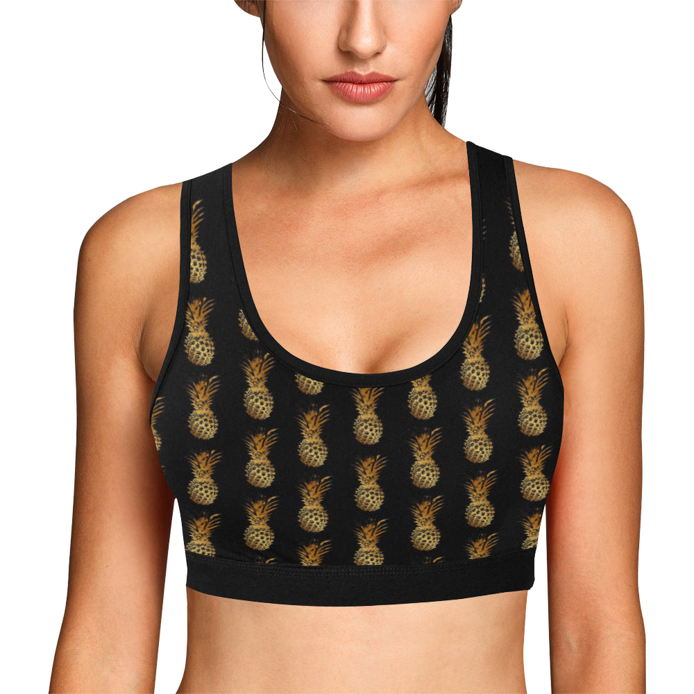 Pineapple Pattern Print Design A02 Sports Bra