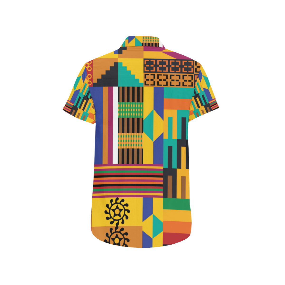 Kente Pattern Print Design 03 Men's Short Sleeve Button Up Shirt