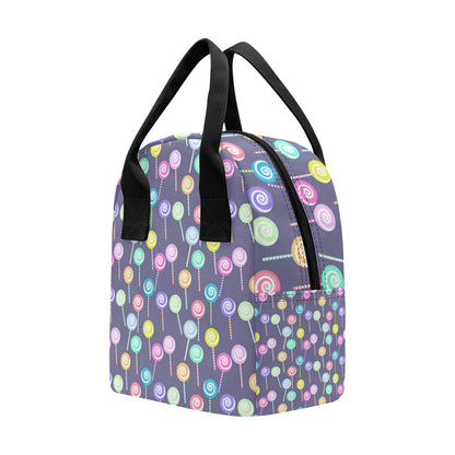 Lollipop Pattern Print Design LL03 Insulated Lunch Bag