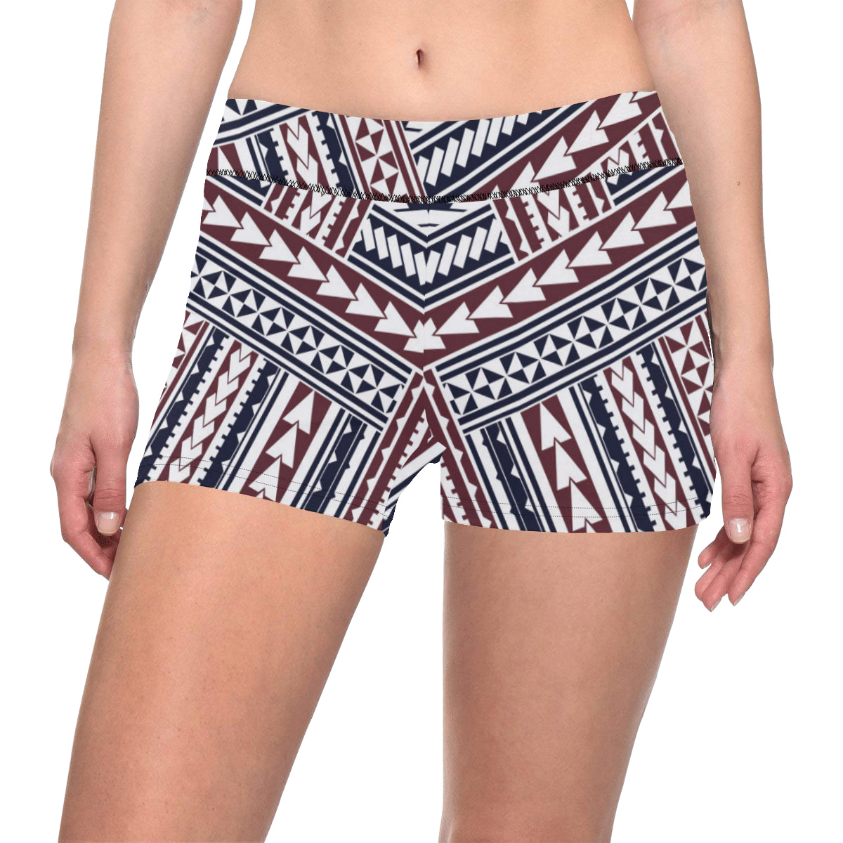 Polynesian Tribal line Yoga Shorts