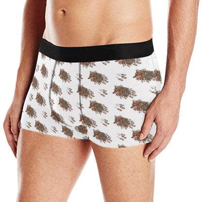 Aztec Wolf Pattern Print Design 02 Men's Boxer Briefs