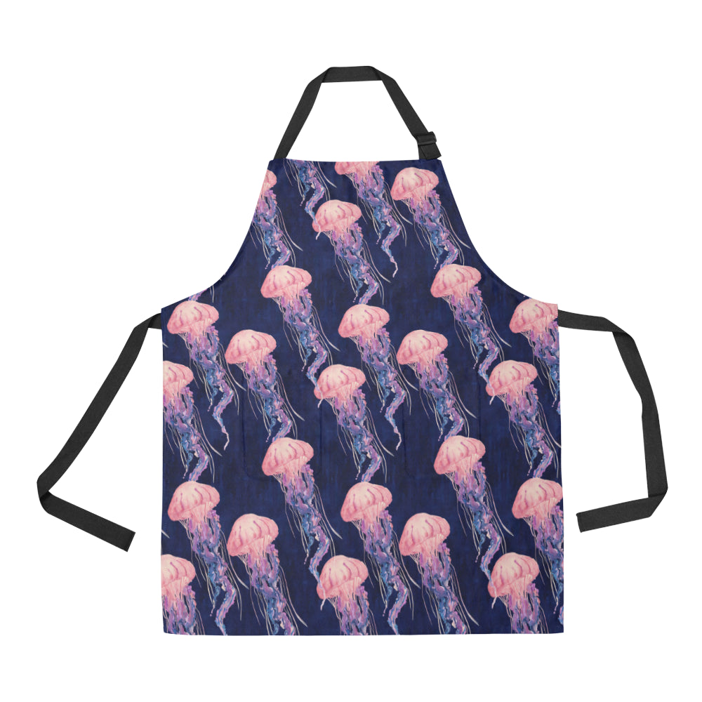 Jellyfish Pattern Print Design 03 Apron with Pocket