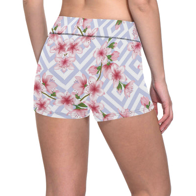 Cherry Blossom Pattern Print Design CB07 Yoga Shorts