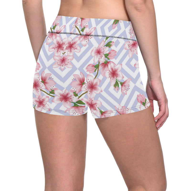 Cherry Blossom Pattern Print Design CB07 Yoga Shorts