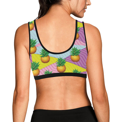 Pineapple Pattern Print Design PP05 Sports Bra