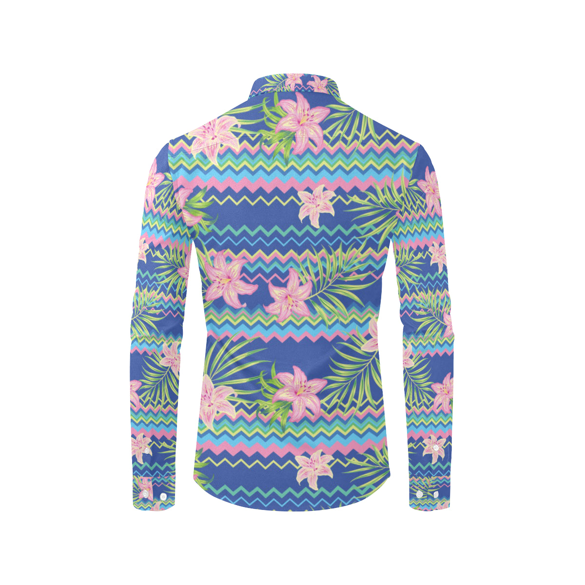 Lily Pattern Print Design LY015 Men's Long Sleeve Shirt