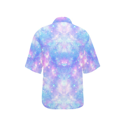 Galaxy Stardust Pastel Color Print Women's Hawaiian Shirt