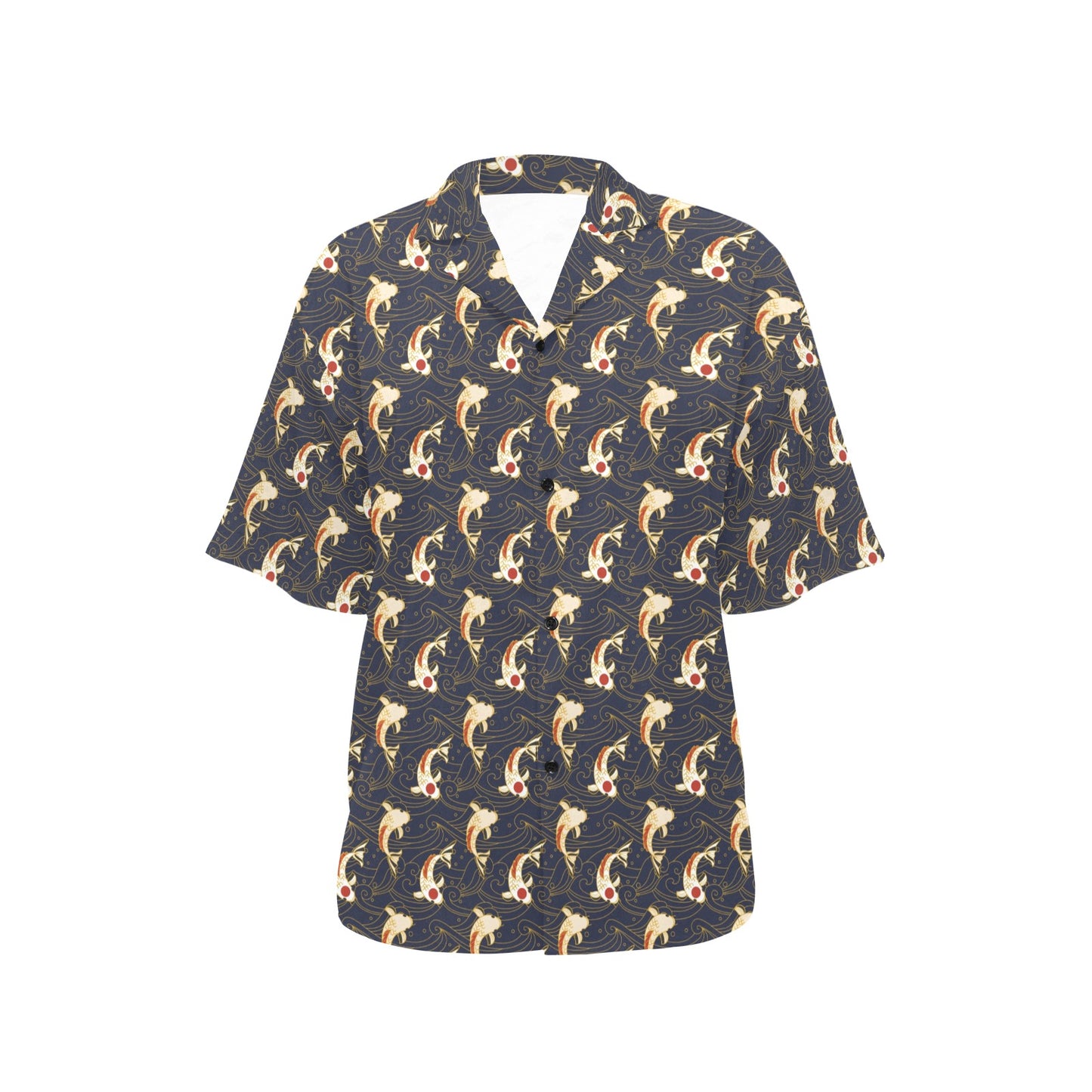 Koi Carp Japanese Design Themed Print Women's Hawaiian Shirt