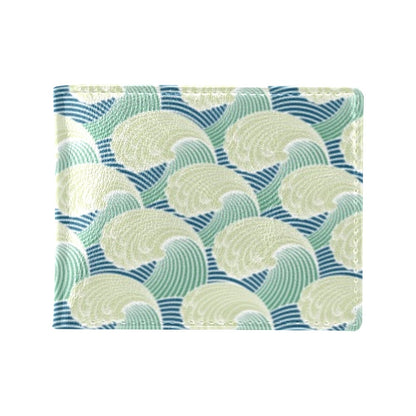 Wave Japan Style Print Design LKS302 Men's ID Card Wallet