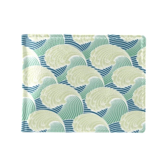 Wave Japan Style Print Design LKS302 Men's ID Card Wallet