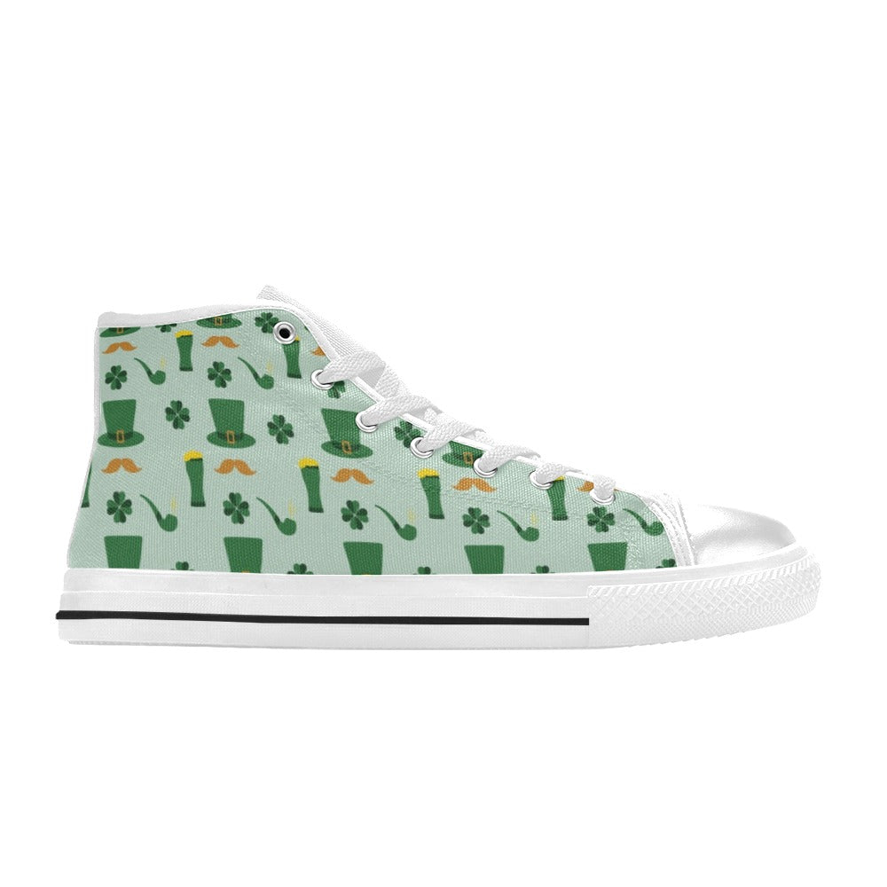 St Patricks Day Print Design LKS304 High Top Women's White Shoes