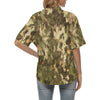 Camo Realistic Tree Texture Print Women's Hawaiian Shirt