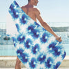 Tie Dye Blue Print Design LKS305 Beach Towel 32" x 71"