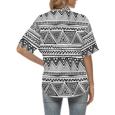 Draw Tribal Aztec Women's Hawaiian Shirt