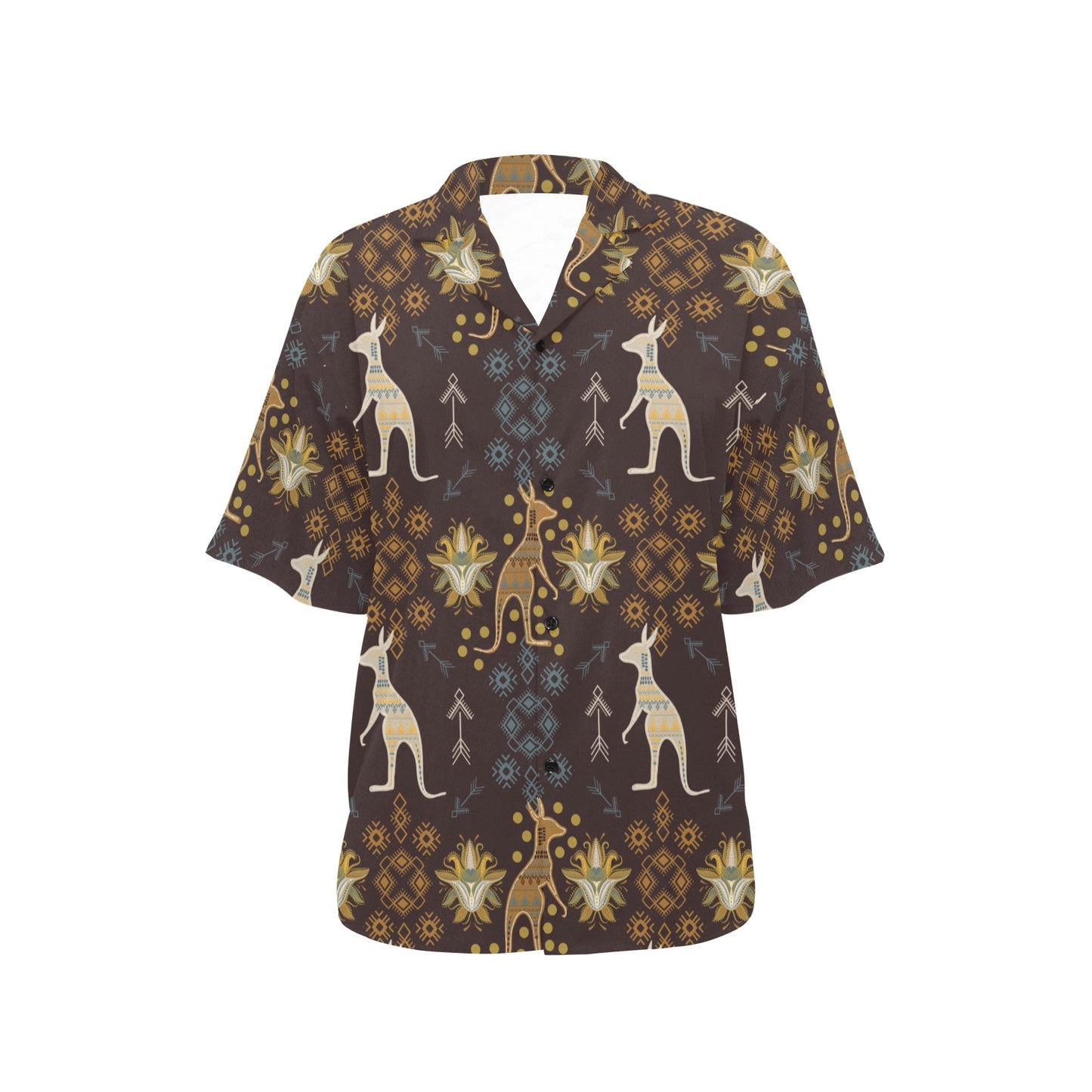 Kangaroos Pattern Print Design 03 Women's Hawaiian Shirt