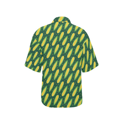 Corn Pattern Print Design 03 Women's Hawaiian Shirt