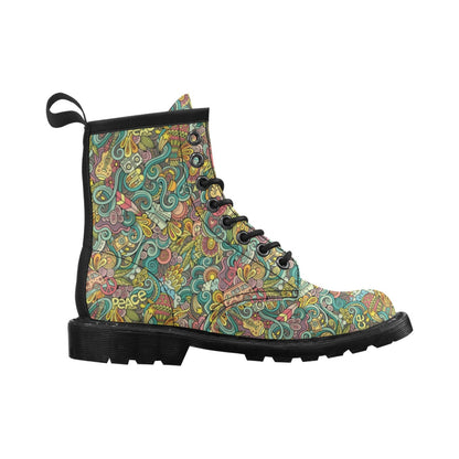 Hippie Print Design LKS302 Women's Boots