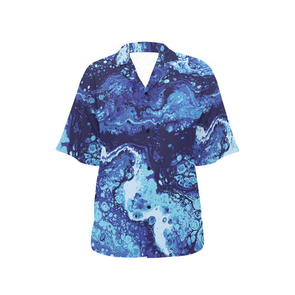 Ocean Liquid Pattern Print Design A03 Women's Hawaiian Shirt