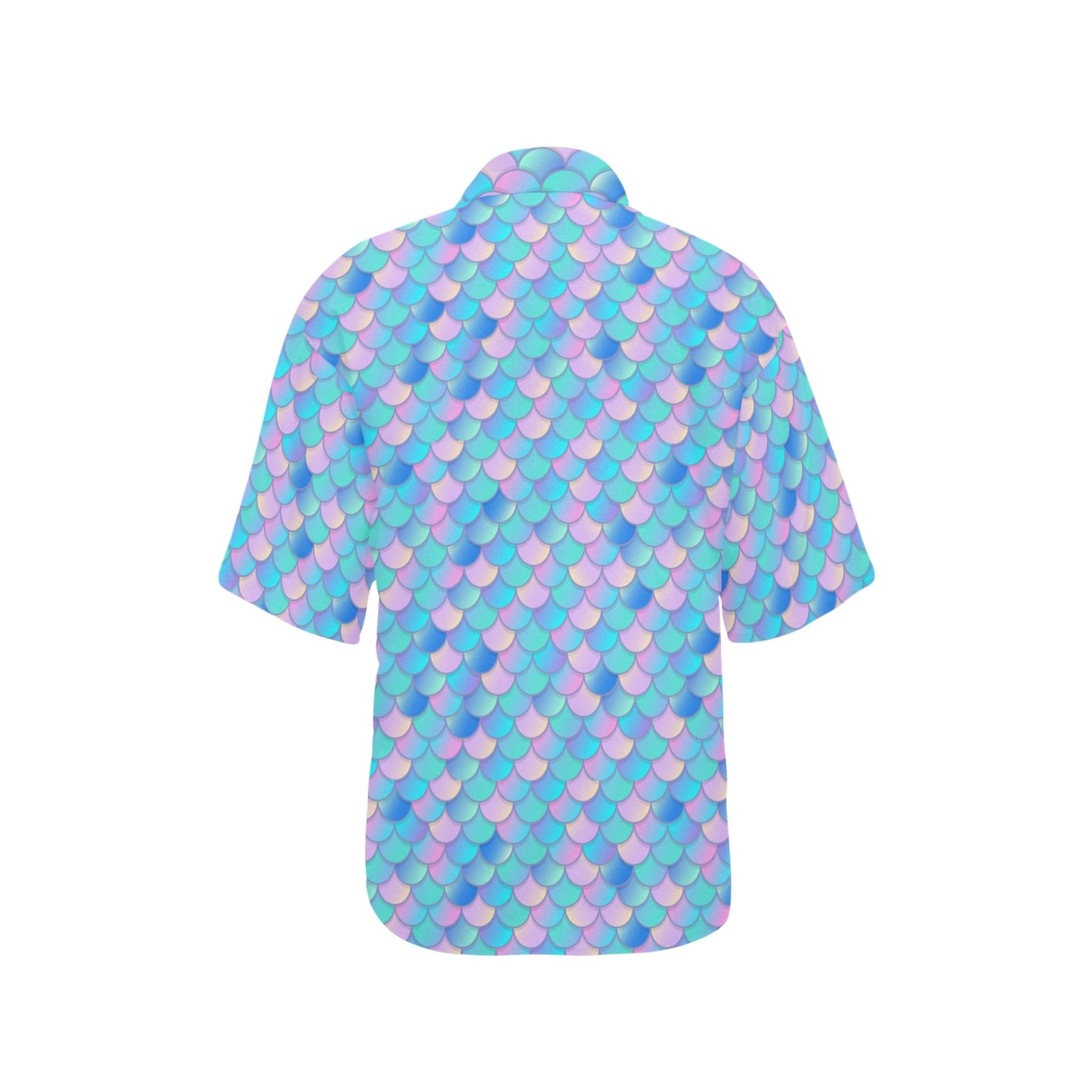 Mermaid Scales Pastel Pattern Print Design 07 Women's Hawaiian Shirt