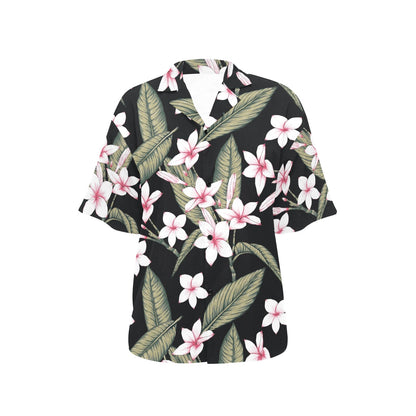 Plumeria Pattern Print Design PM021 Women's Hawaiian Shirt